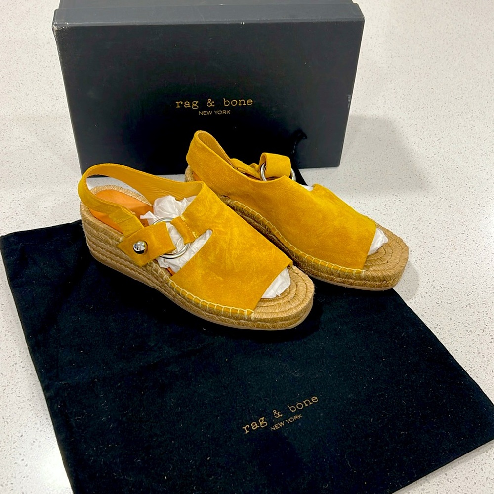 rag & bone NEWYORK ARC Espadrille color Mustard US size 7 New in Box & Dust bag